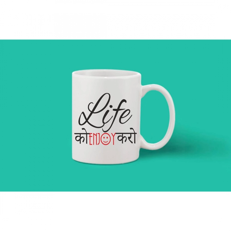 Generic Printed Ceramic Coffee Mug - 1 Pieces, White, 11oz - Image 2