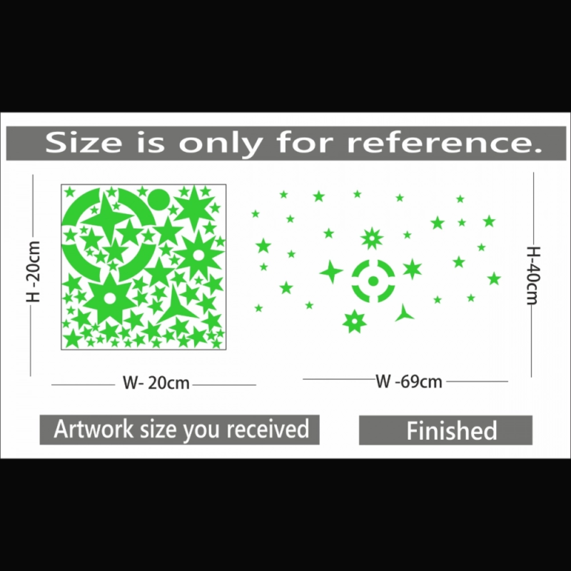 Generic Green Galaxy Of Stars With Moon Radium Wall Sticker - Image 2
