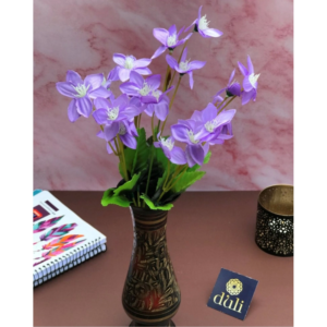 Generic Artificial Flowers Bunch Bouquet Of Purple Blossoms For Home Decoration (Color: Purple, Material: Silk Polyester)