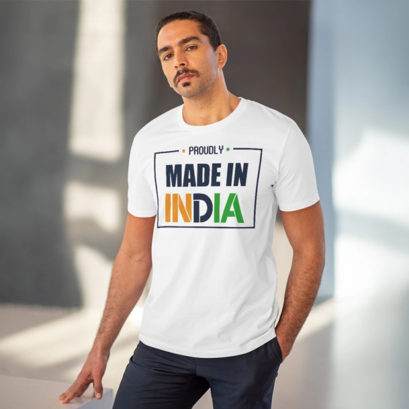 Generic Men's PC Cotton Made In India Printed T Shirt (Color: White, Thread Count: 180GSM) - Image 6