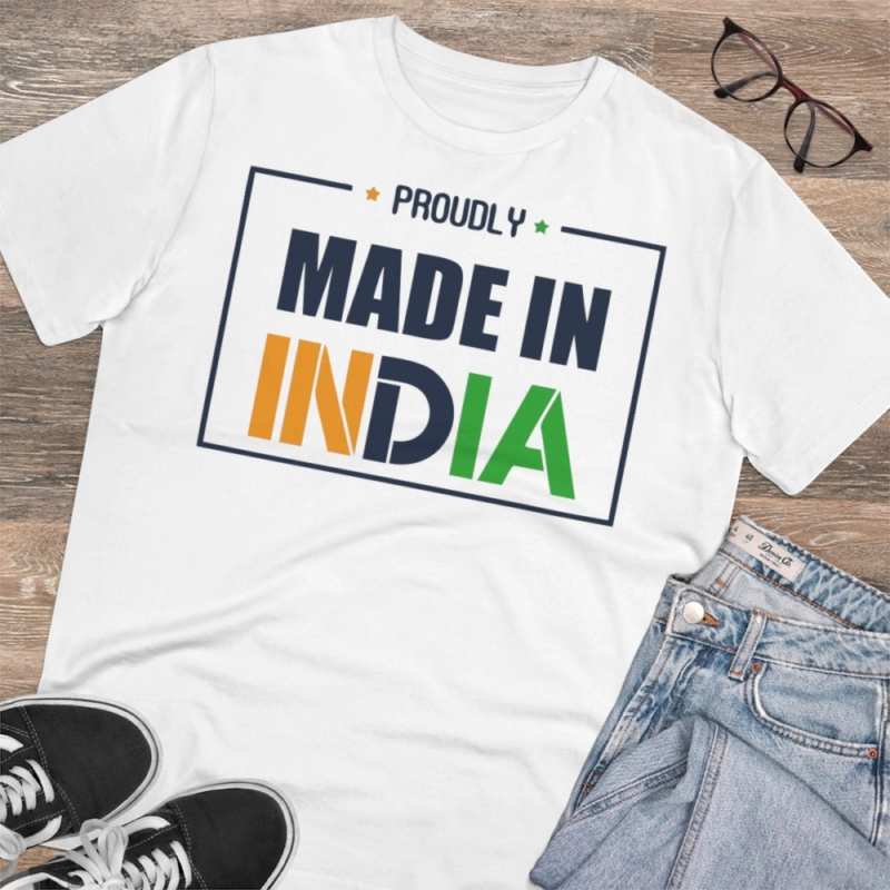 Generic Men's PC Cotton Made In India Printed T Shirt (Color: White, Thread Count: 180GSM) - Image 4
