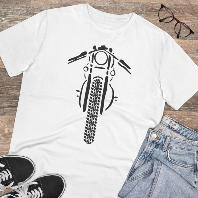 Generic Men's PC Cotton Bike Ride Design Printed T Shirt (Color: White, Thread Count: 180GSM) - Image 4