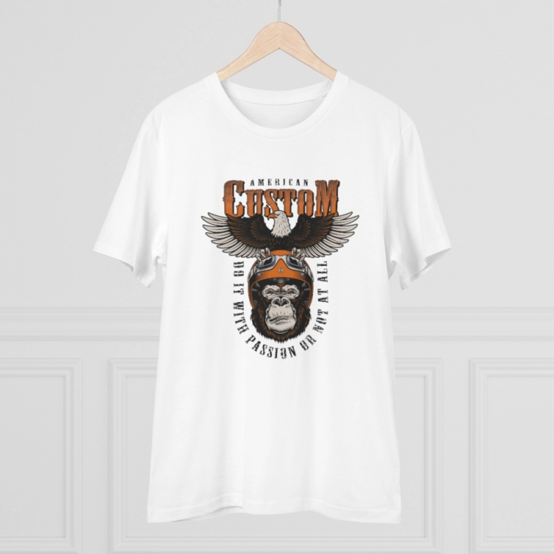 Generic Men's PC Cotton Gorila Desing Printed T Shirt (Color: White, Thread Count: 180GSM) - Image 3