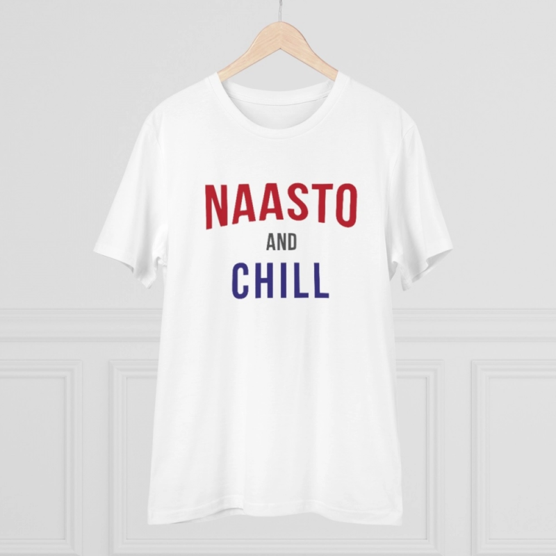 Generic Men's PC Cotton Nasto And Chill Printed T Shirt (Color: White, Thread Count: 180GSM) - Image 3