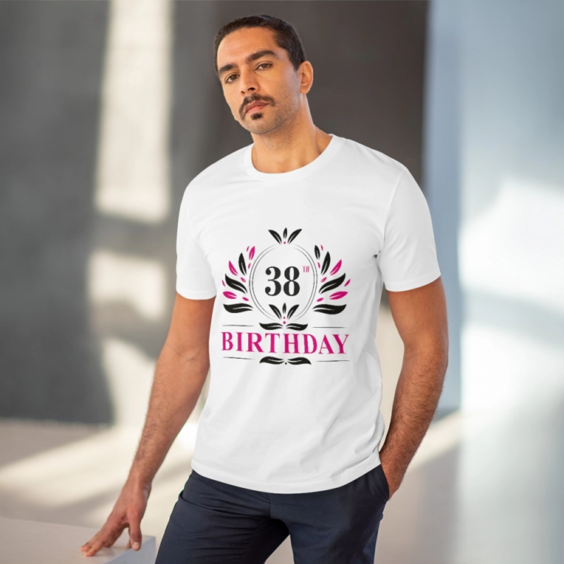 Generic Men's PC Cotton 38th Birthday Printed T Shirt (Color: White, Thread Count: 180GSM) - Image 6