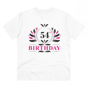 Generic Men's PC Cotton 54th Birthday Printed T Shirt (Color: White, Thread Count: 180GSM)