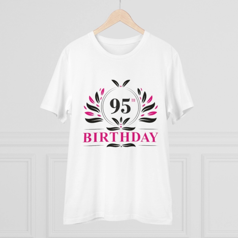 Generic Men's PC Cotton 95th Birthday Printed T Shirt (Color: White, Thread Count: 180GSM) - Image 3