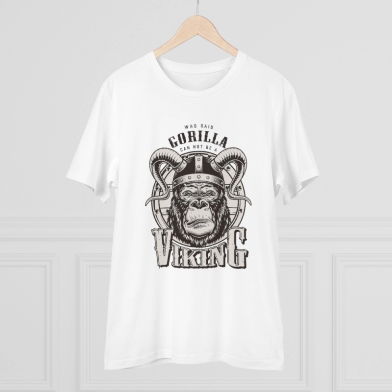 Generic Men's PC Cotton Gorila Desing Printed T Shirt (Color: White, Thread Count: 180GSM) - Image 3