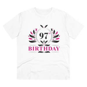 Generic Men's PC Cotton 97th Birthday Printed T Shirt (Color: White, Thread Count: 180GSM)
