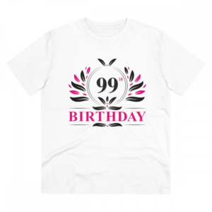Generic Men's PC Cotton 99th Birthday Printed T Shirt (Color: White, Thread Count: 180GSM)