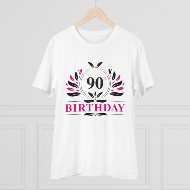 Generic Men's PC Cotton 90th Birthday Printed T Shirt (Color: White, Thread Count: 180GSM) - Image 3