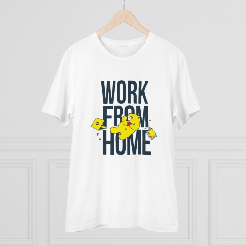 Generic Men's PC Cotton Work From Home Desing Printed T Shirt (Color: White, Thread Count: 180GSM) - Image 3