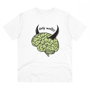 Generic Men's PC Cotton Dirty Minddid Printed T Shirt (Color: White, Thread Count: 180GSM)