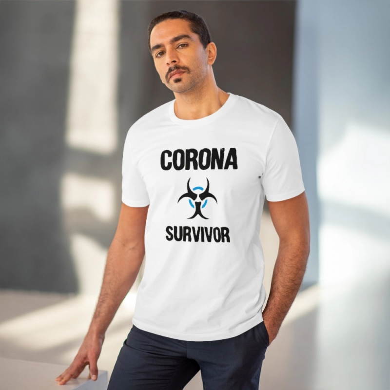 Generic Men's PC Cotton Corona Survivor Printed T Shirt (Color: White, Thread Count: 180GSM) - Image 6