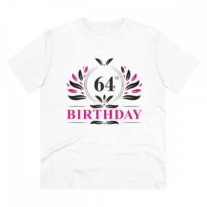 Generic Men's PC Cotton 64th Birthday Printed T Shirt (Color: White, Thread Count: 180GSM)
