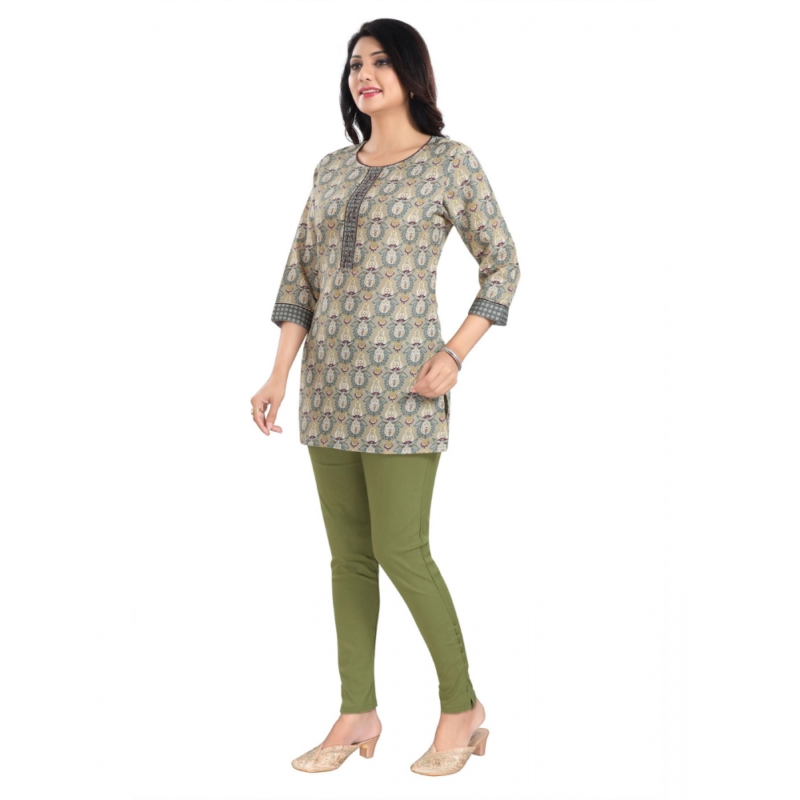 Generic Women's 3/4th Sleeve Viscose Blend Tunic Short Top (Multicolor) - Image 2