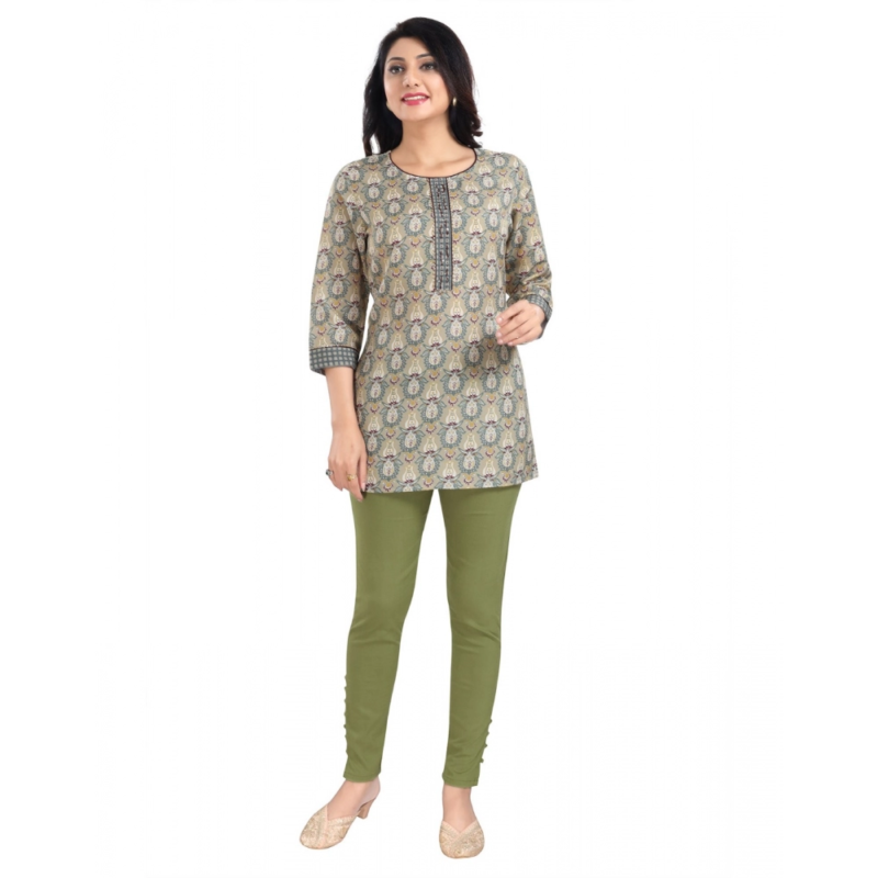 Generic Women's 3/4th Sleeve Viscose Blend Tunic Short Top (Multicolor) - Image 3