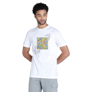 Generic Men's?Casual Half sleeve Printed Polyester Crew Neck T-shirt (White)