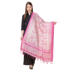 Generic Women's Art Silk Printed Dupatta (Pink, Length:?2.25 to 2.50 Mtr)