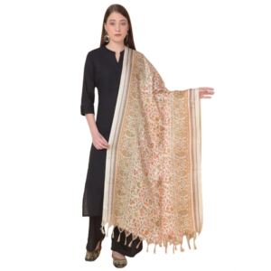 Generic Women's Art Silk Printed Dupatta (White, Length:?2.25 to 2.50 Mtr)
