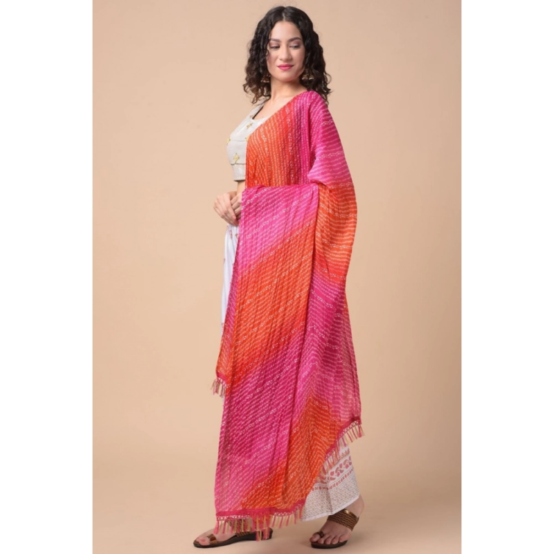 Generic Women's Chanderi Printed Dupatta (Multicolor, Length:?2.25 to 2.50 Mtr) - Image 3