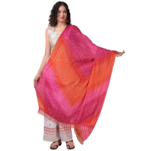 Generic Women's Chanderi Printed Dupatta (Multicolor, Length:?2.25 to 2.50 Mtr)