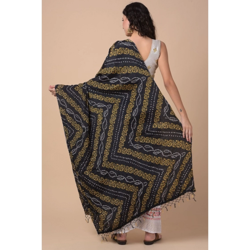 Generic Women's Chanderi Printed Dupatta (Multicolor, Length:?2.25 to 2.50 Mtr) - Image 5