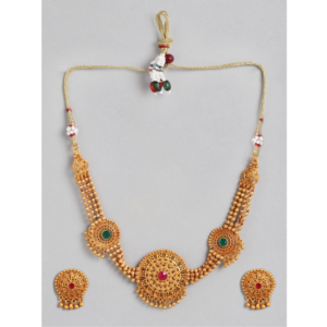 Generic Women's Rose Gold Plated Alloy Necklace & Earings Set (Multicolor)