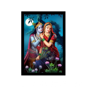 Generic Radha Krishna Painting with Synthetic Photo Frame (Multicolor)