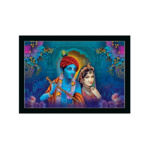 Generic Radha Krishna Painting with Synthetic Photo Frame (Multicolor)