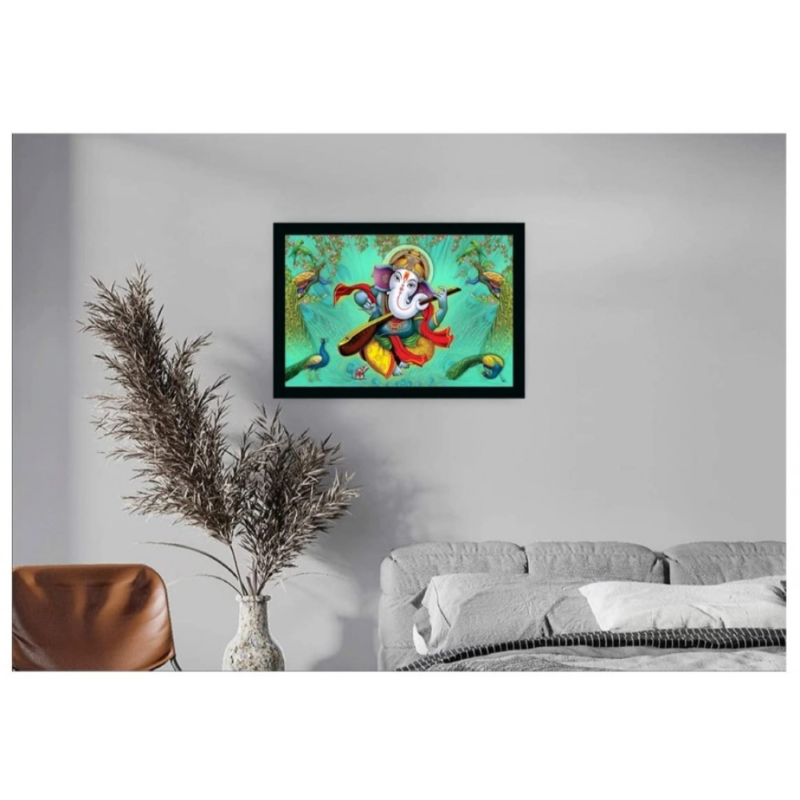 Generic Ganesh Photo with Synthetic Photo Frame (Multicolor) - Image 2