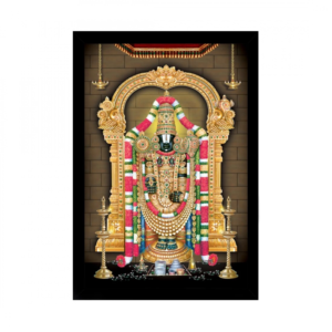 Generic Tirupati Balaji Painting with Synthetic Photo Frame (Multicolor)