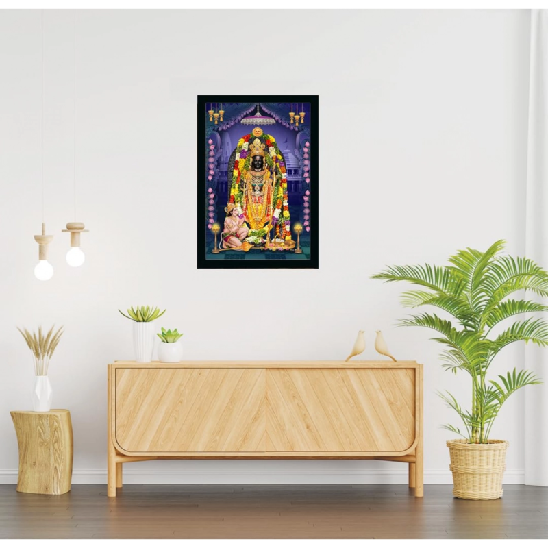 Generic Ayodhya ram lalla Painting with Synthetic Photo Frame (Multicolor) - Image 2