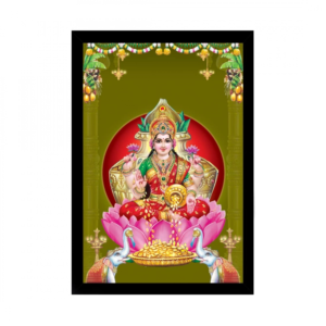 Generic Maa Laxmi Ji Painting with Synthetic Photo Frame (Multicolor)