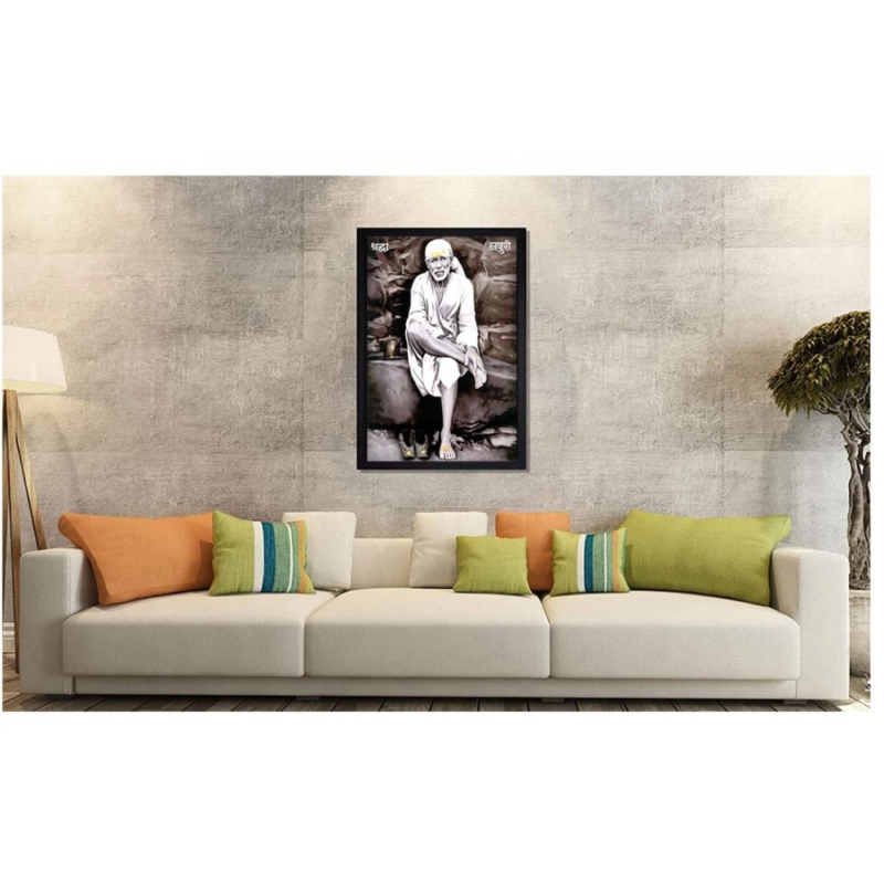 Generic Saibaba Painting with Synthetic Photo Frame (Multicolor) - Image 2