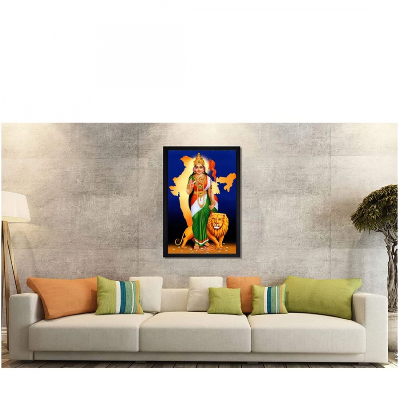 Generic Bharat Mata Painting with Synthetic Photo Frame (Multicolor) - Image 2