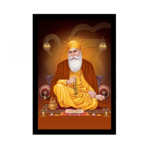 Generic Guru Nanak Painting with Synthetic Photo Frame (Multicolor)