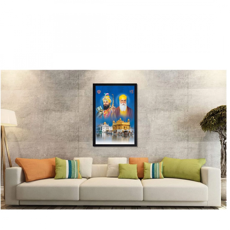 Generic Guru Nanak Painting with Synthetic Photo Frame (Multicolor) - Image 2