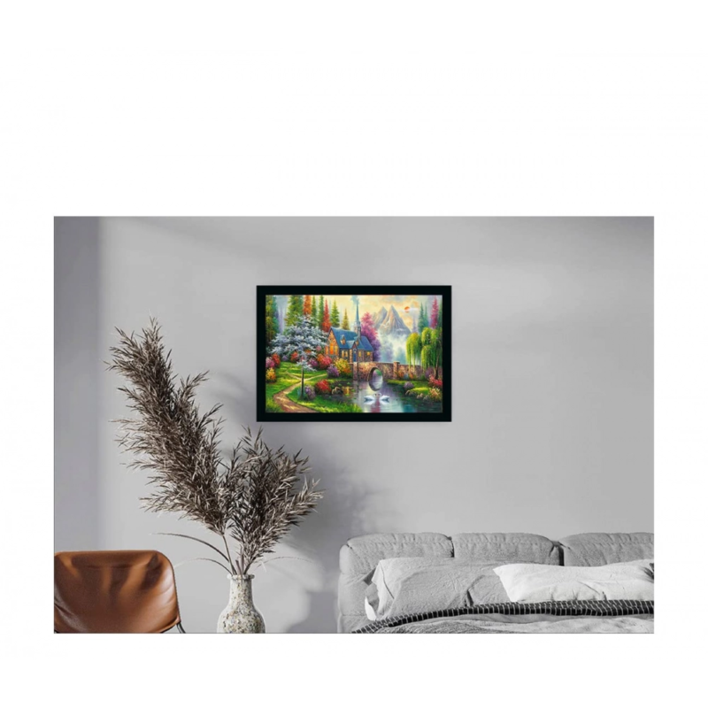 Generic Natural Scenery Painting with Synthetic Photo Frame (Multicolor) - Image 2