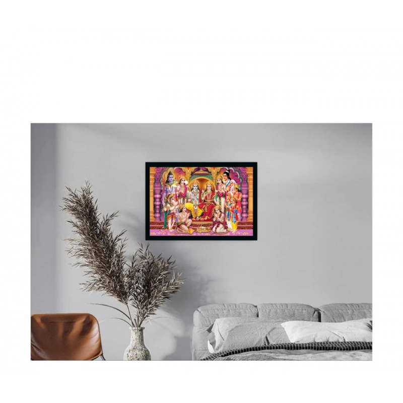 Generic Ayodhya Ram Mandir Painting with Synthetic Photo Frame (Multicolor) - Image 2