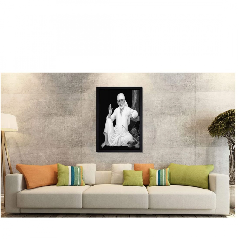 Generic Saibaba Painting with Synthetic Photo Frame (Multicolor) - Image 2