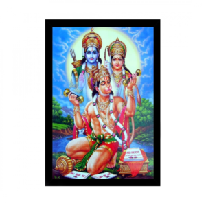 Generic Lord Hanuman Ji Painting with Synthetic Photo Frame (Multicolor)