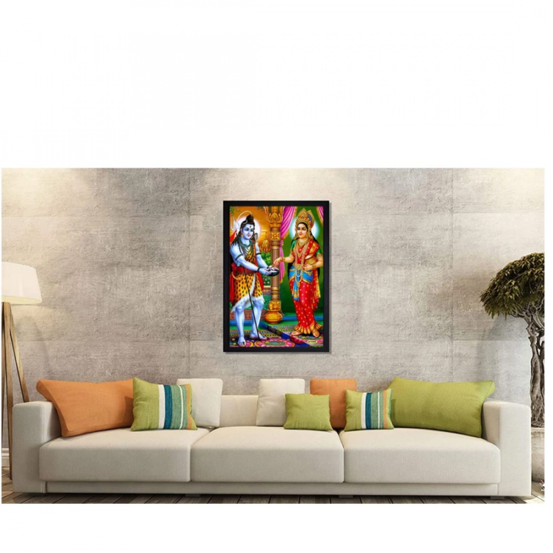 Generic Annapurna Devi Painting with Synthetic Photo Frame (Multicolor) - Image 2