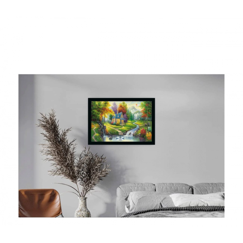 Generic Natural Scenery Painting with Synthetic Photo Frame (Multicolor) - Image 2
