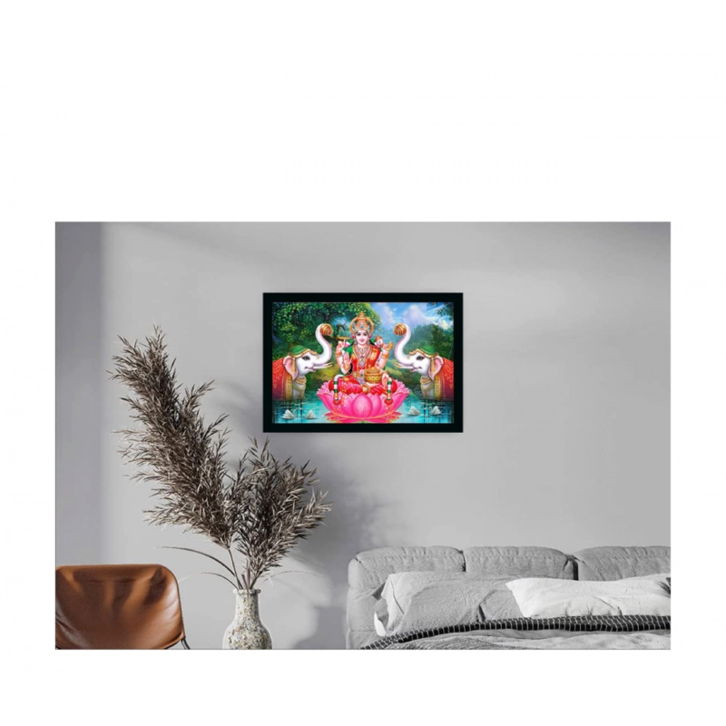 Generic Maa Laxmi Ji Painting with Synthetic Photo Frame (Multicolor) - Image 2