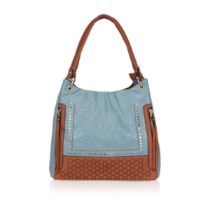 Generic Women's Faux Leather Textured?Tote Bag (Grey)