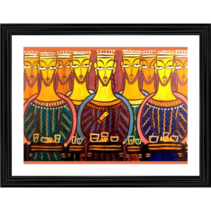 Generic The Last Supper Painting With Wood Photo Frame (Multicolor)