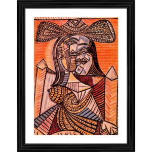 Generic Seated Woman 1938 Painting With Wood Photo Frame (Multicolor)