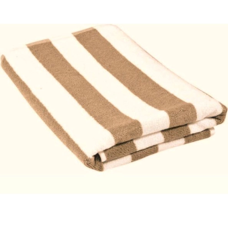 Generic Cotton Striped Bath Towels (Beige & White, Size:?36x71 In) - Image 3