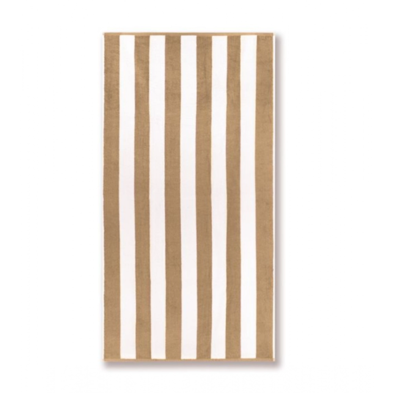 Generic Cotton Striped Bath Towels (Beige & White, Size:?36x71 In)